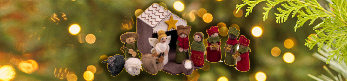 afbeelding kerststal vilt van Sjaal met Verhaal